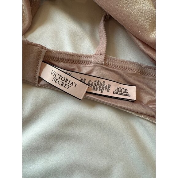Victoria’s Secret Dusty Pink Sparkle Velvet Wireless Plunge Bralette size Large - Picture 5 of 5